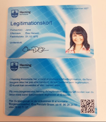 Billedet viser de ting, der er beskrevet, du skal være opmærksom på i forhold til designet på det tidligere legitimationskort